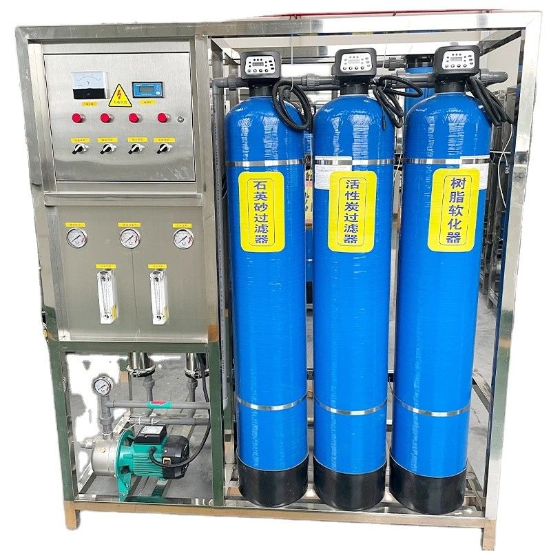 500L 3 botellas RO Osmosis inversa filtros de tratamiento de agua de purificación máquina en caja de madera