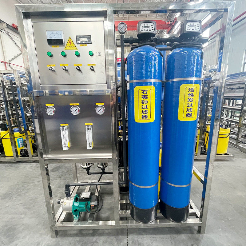 500L 3 botellas RO Osmosis inversa filtros de tratamiento de agua de purificación máquina en caja de madera