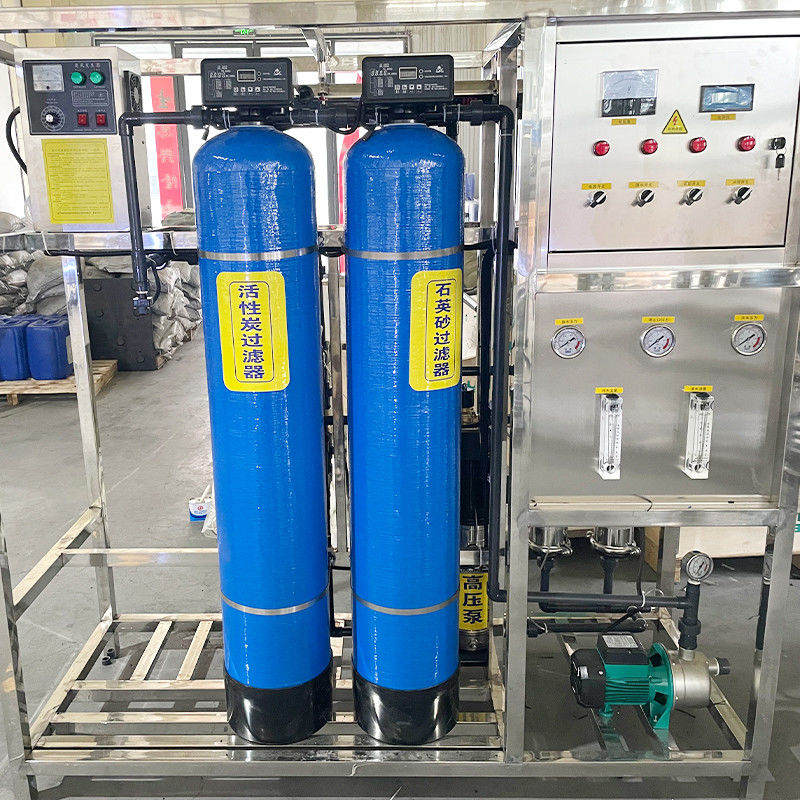 500L 3 botellas RO Osmosis inversa filtros de tratamiento de agua de purificación máquina en caja de madera