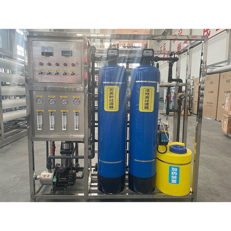 1 tonelada 380V/4Kw Sistema de purificación de agua de filtro RO de dos etapas 1000LPH para la purificación
