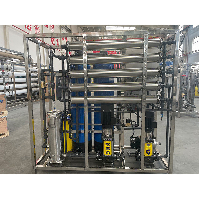 1 tonelada 380V/4Kw Sistema de purificación de agua de filtro RO de dos etapas 1000LPH para la purificación