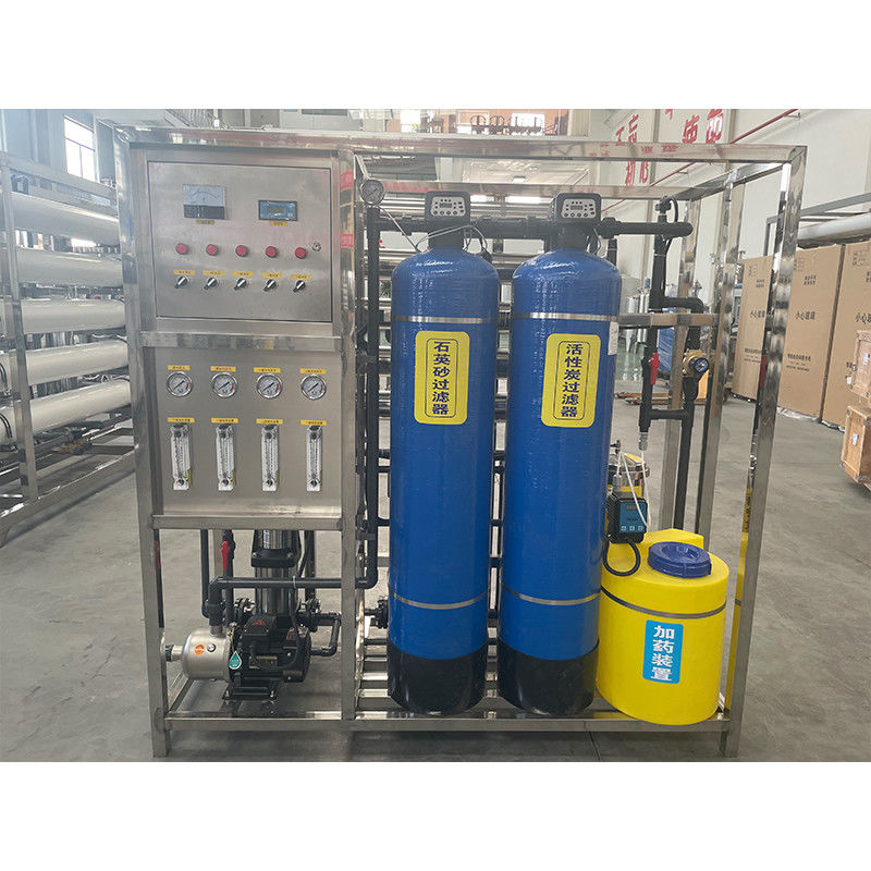 1 tonelada 380V/4Kw Sistema de purificación de agua de filtro RO de dos etapas 1000LPH para la purificación
